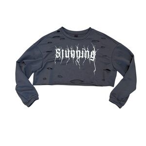 Distressed stunning crew neck